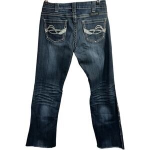 Cowgirl Tuff Jeans Womens Sz 26 Dont Fence Me In Barbed Wire Embroidered Cowgirl